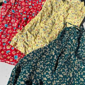 3 floral dresses